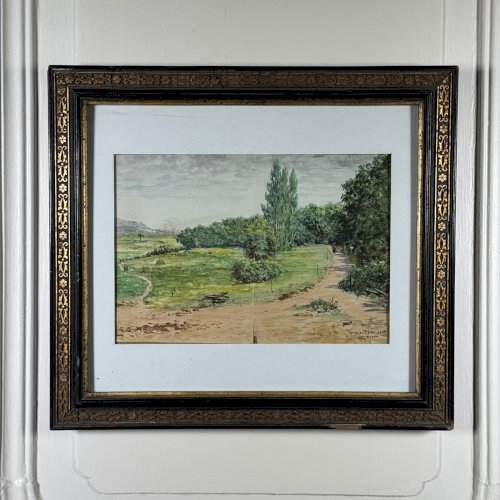 Aquarelle sur papier représentant un chemin par C. Piveteau 1915 A5850