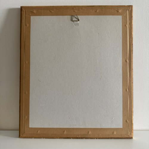 Aquarelle sur papier XIXe représentant un troubadour dans un cadre doré A5641