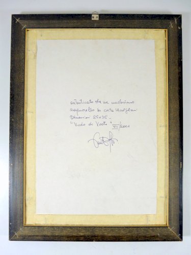 Aquarelle XX° MAISON d'ITALIE signée V. Esposito cadre bois sous verre