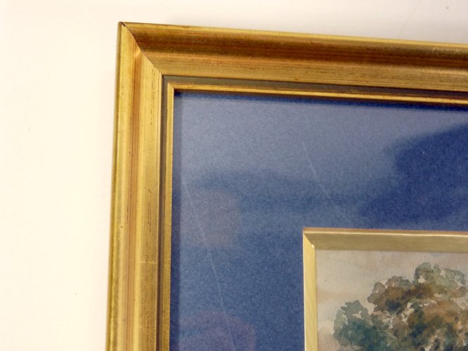 Aquarelle1 XIX° SCOTTISH SCHOOL "AU BORD DE LA RIVIERE" signée James W. Ferguson