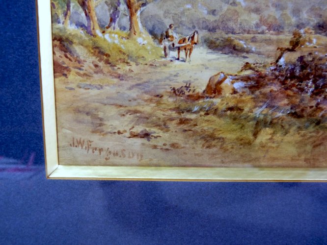 Aquarelle2 XIX° SCOTTISH SCHOOL "SCENE BUCOLIQUE" signée James W. Ferguson