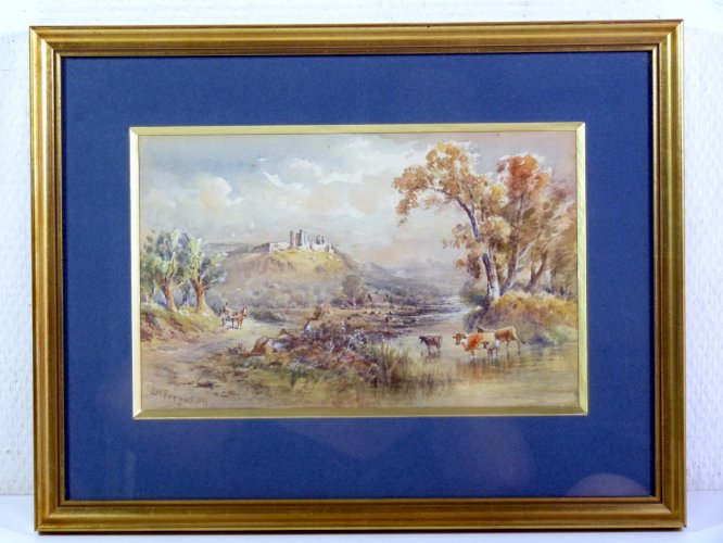 Aquarelle2 XIX° SCOTTISH SCHOOL "SCENE BUCOLIQUE" signée James W. Ferguson