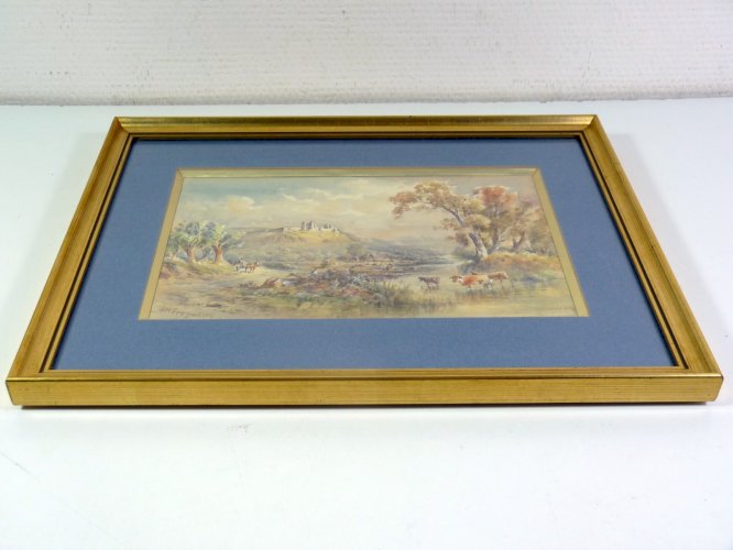 Aquarelle2 XIX° SCOTTISH SCHOOL "SCENE BUCOLIQUE" signée James W. Ferguson