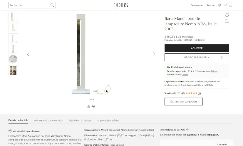 ✨✨✨ARA Nemo - Iconique lampadaire rotatif ARA d'Ilaria Marelli pour NEMO - années 2000’S - état quasi neuf ✨✨✨