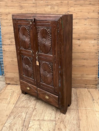 armoire de Bikaner- Rajasthan ciselée en teck birman