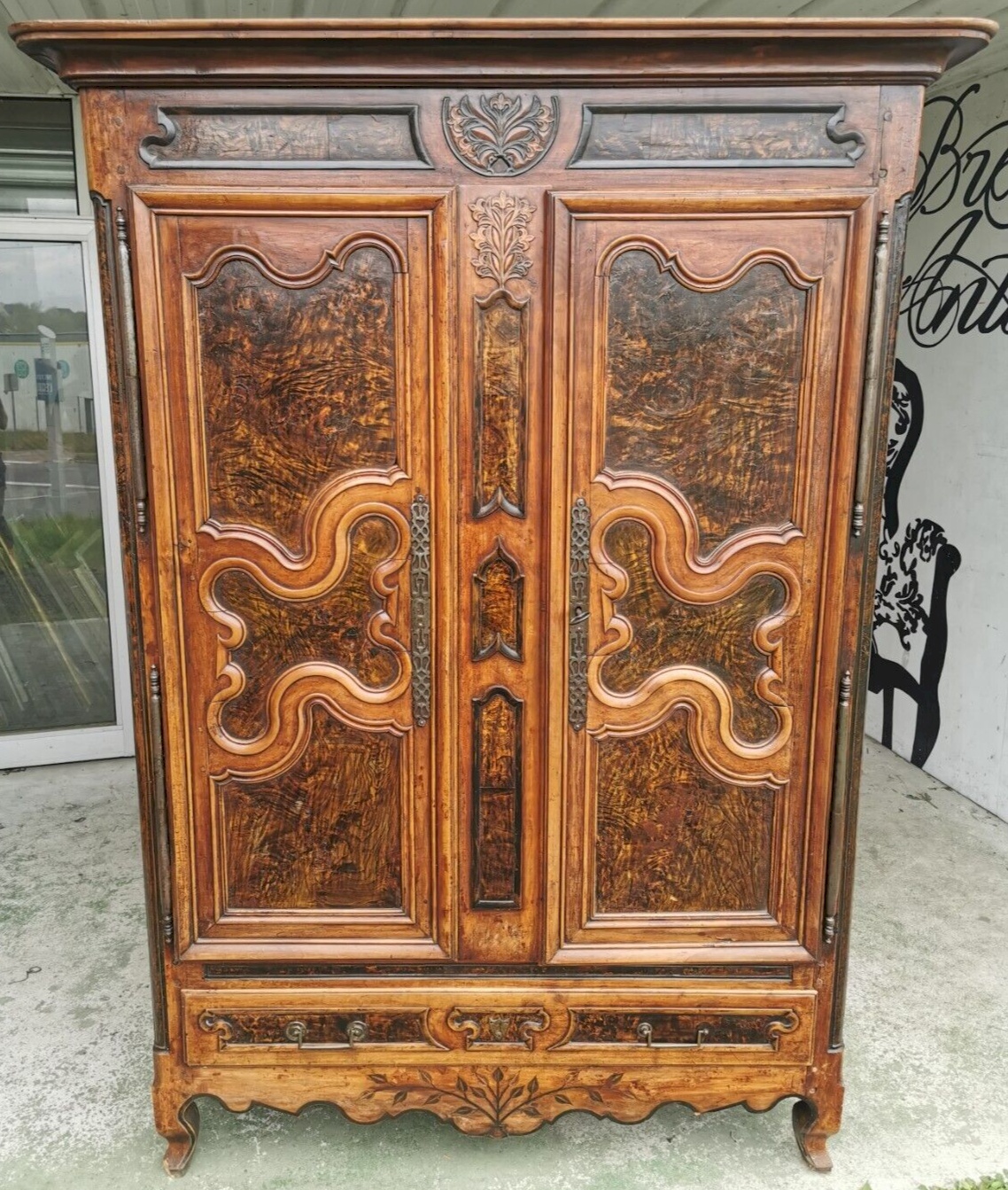 ARMOIRE BRESSANE XIXe 19e Noyer 2 portes Penderie Meuble Mobilier La