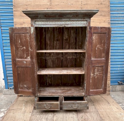 armoire rajasthanaise en teck birman avec patine dorigine