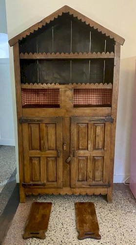 Armoire rustique Wabi-Sabi en hêtre massif.