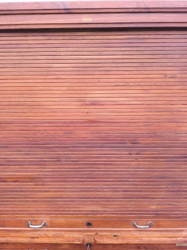 Armoire secrétaire rideaux bois rangement volet vintage années 1940