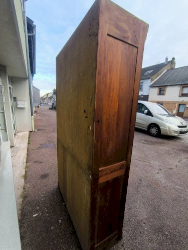 Armoire secrétaire rideaux bois rangement volet vintage années 1940
