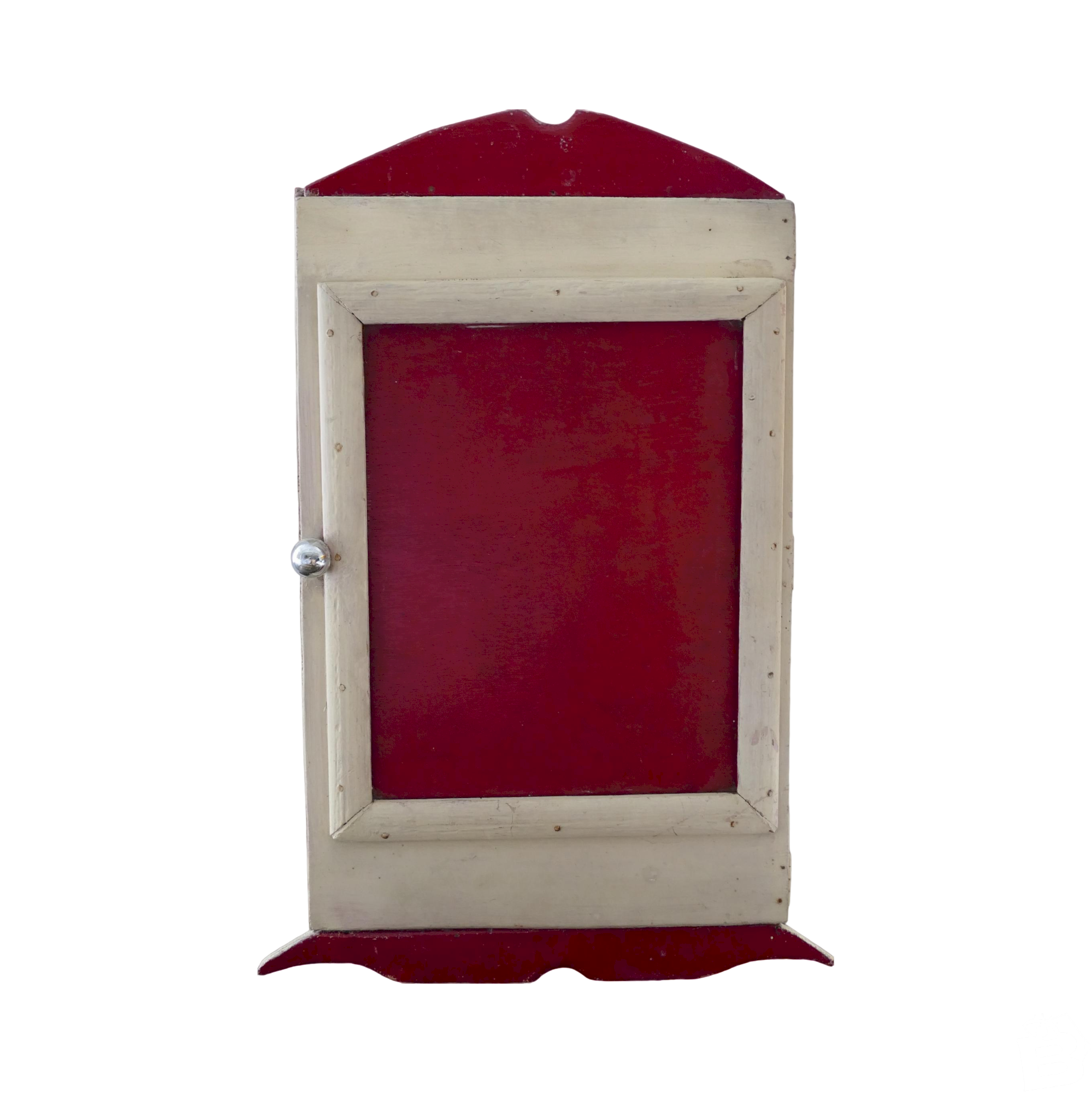 Armoire Vintage Beige/Rouge Bois