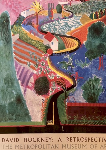 Art Affiche David Hockney Peinture Peintre 1988 Nichols Cyn Rd Metropolitan XXe