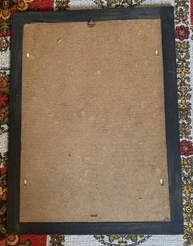 art africain tableau peinture fixé sous verre souwèr Senégal scène nomade