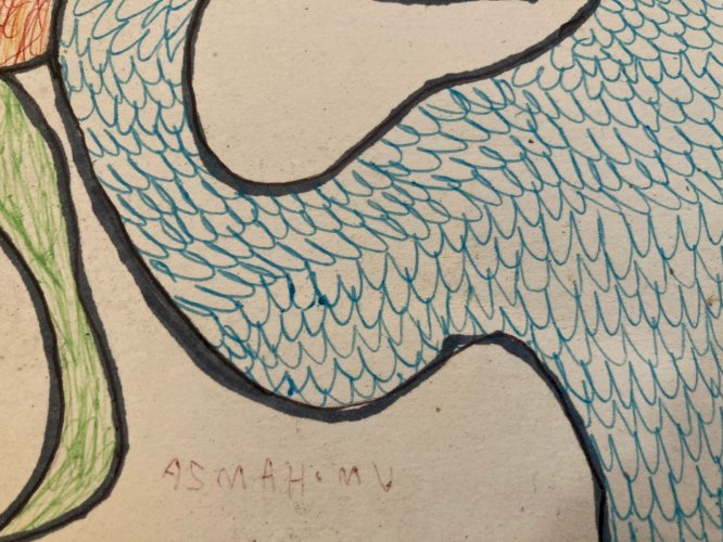 Art Brut Dessin Stylo Essaouira Mustapha Asmah Expressionniste Naïf Maroc 2000