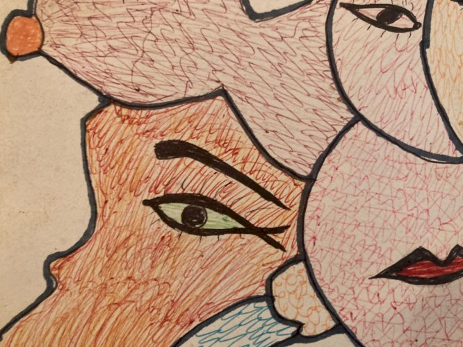 Art Brut Dessin Stylo Essaouira Mustapha Asmah Expressionniste Naïf Maroc 2000