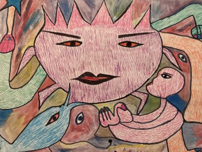 Raw Art Drawing Pen Essaouira Mustapha Asmah Mu Expressionist Morocco Naïve