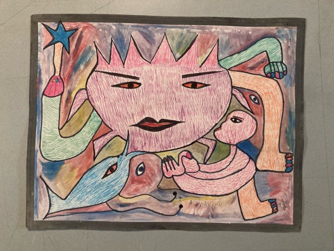 Art Brut Dessin Stylo Essaouira Mustapha Asmah Mu Expressionniste Maroc Naïf