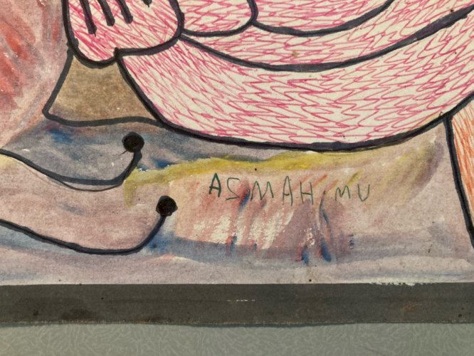 Art Brut Dessin Stylo Essaouira Mustapha Asmah Mu Expressionniste Maroc Naïf