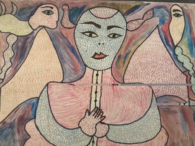 Art Brut Dessin Stylo Essaouira Mustapha Asmah Mu Expressionniste Naïf Maroc