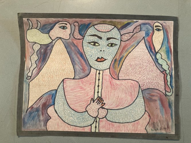 Art Brut Dessin Stylo Essaouira Mustapha Asmah Mu Expressionniste Naïf Maroc