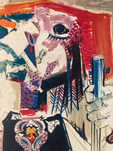 Art Lithographie Bernard LORJOU (1908-1986) L’assassinat de Sharon Tate Portrait