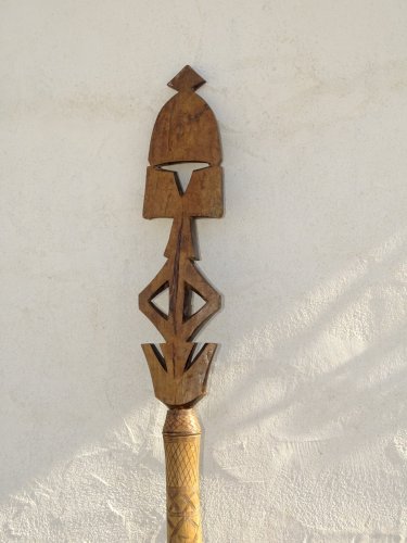 -ART TRIBAL ANCIEN SCEPTRE BATON DE COMMANDEMENT DE CHEF  de TRIBU AFRIQUE  D