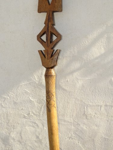 -ART TRIBAL ANCIEN SCEPTRE BATON DE COMMANDEMENT DE CHEF  de TRIBU AFRIQUE  D