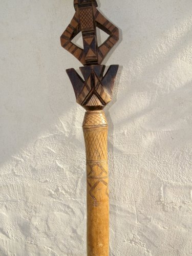 -ART TRIBAL ANCIEN SCEPTRE BATON DE COMMANDEMENT DE CHEF  de TRIBU AFRIQUE  D