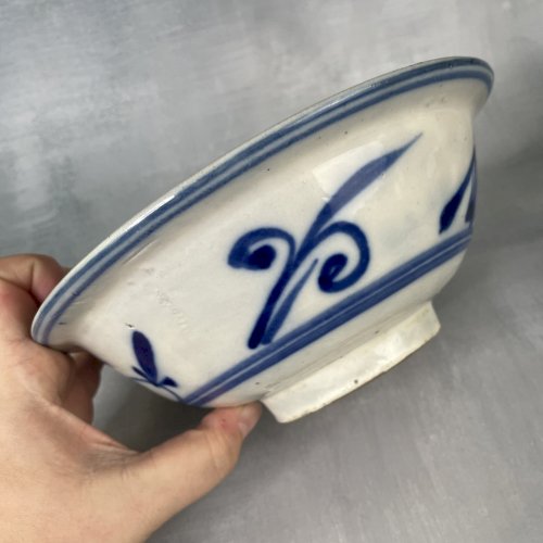 ASIE CHINE bol jatte en céramique vermissée décor floral à identifier