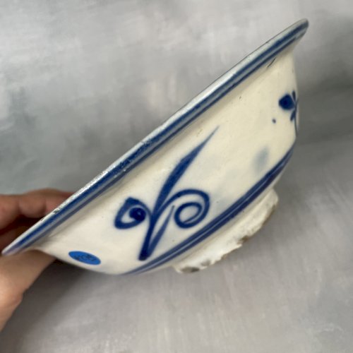 ASIE CHINE bol jatte en céramique vermissée décor floral à identifier