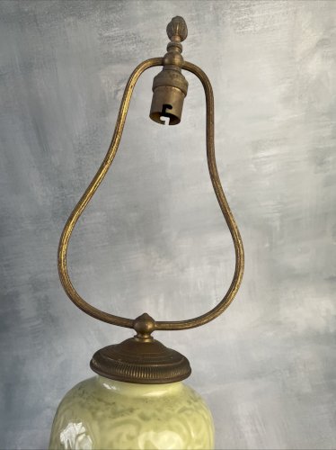ASIE CHINE vase ancien lampe céladon décor végétal stylisé, XIXe ou plus vieux ?
