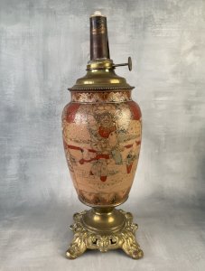 ASIA JAPAN Satsuma antique vase decorative oil lamp, 19th century?