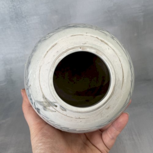 ASIE vase jarre porcelaine décor asiatique  bleu de hué , Vietnam Chine ? XIXe ?