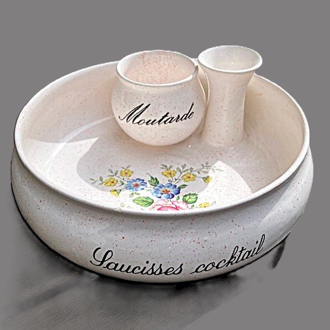 Assiette à apéritif Vallauris en céramique fine à décor floral