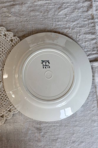 Assiette à dessert ancienne faïence Badonviller – Décor fleurs bleues