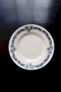 Old ironstone dessert plate Longchamp model Denise