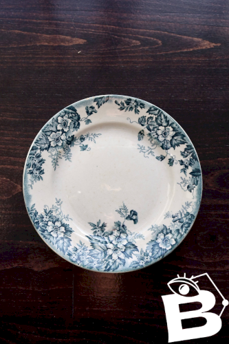 Assiette à dessert ancienne terre de fer Moulin des Loups Marie Louise