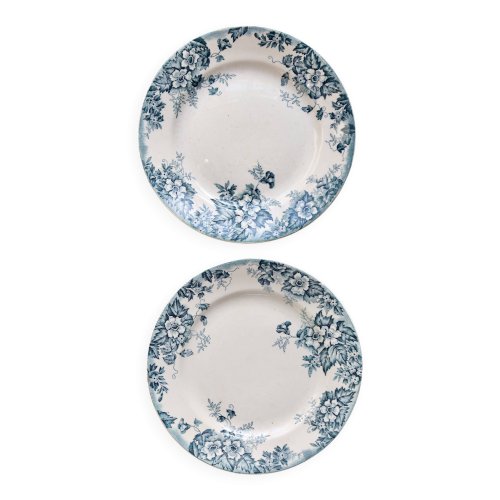 Assiette à dessert ancienne terre de fer Moulin des Loups Marie Louise