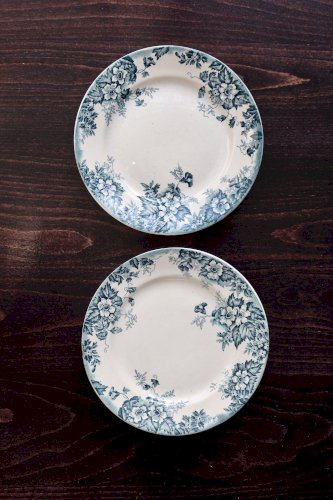 Assiette à dessert ancienne terre de fer Moulin des Loups Marie Louise