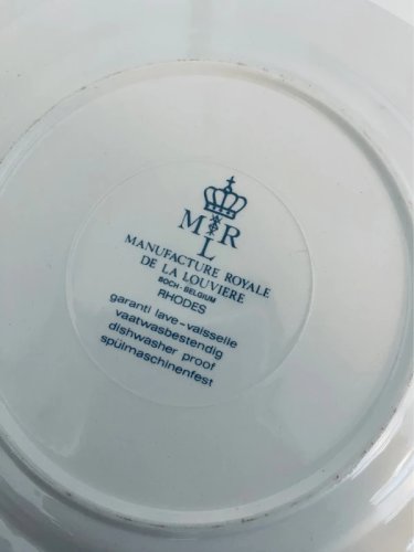 Assiette à dessert Boch Frères La Louvière - Modèle Rhodes - 19,5 cm