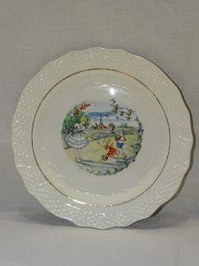 - DESSERT PLATE CERAMIC MOULIN DES LOUPS ANCIENT HAMAGE APRIL