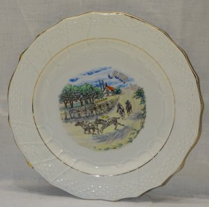 - DESSERT PLATE CERAMIC MOULIN DES LOUPS HAMAGE ANCIENT JUNE_MONTH D