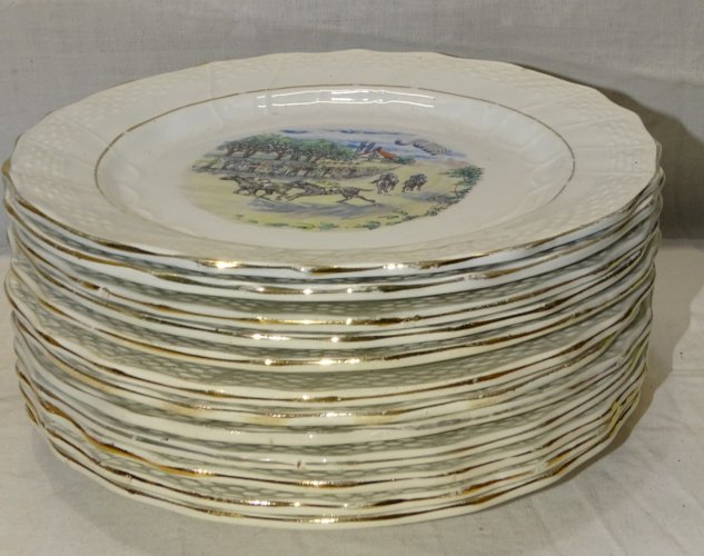 -ASSIETTE A DESSERT CERAMIQUE MOULIN DES LOUPS HAMAGE ANCIENNE MOIS de JUIN   D