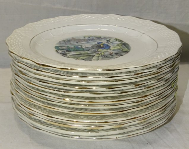 -ASSIETTE A DESSERT CERAMIQUE MOULIN DES LOUPS HAMAGE ANCIENNE MOIS de MARS   D