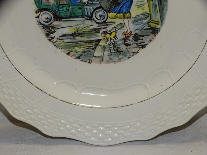 -ASSIETTE A DESSERT CERAMIQUE MOULIN DES LOUPS HAMAGE ANCIENNE MOIS de MARS   D