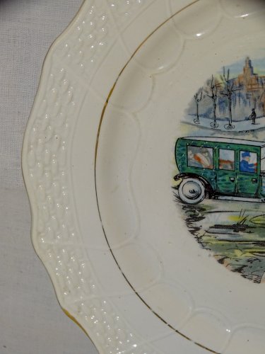 -ASSIETTE A DESSERT CERAMIQUE MOULIN DES LOUPS HAMAGE ANCIENNE MOIS de MARS   D