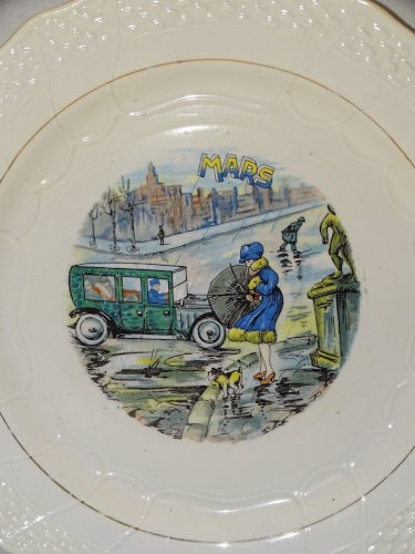 -ASSIETTE A DESSERT CERAMIQUE MOULIN DES LOUPS HAMAGE ANCIENNE MOIS de MARS   D