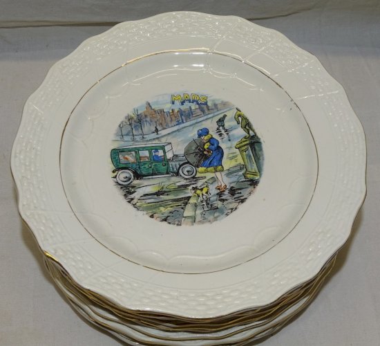 -ASSIETTE A DESSERT CERAMIQUE MOULIN DES LOUPS HAMAGE ANCIENNE MOIS de MARS   D