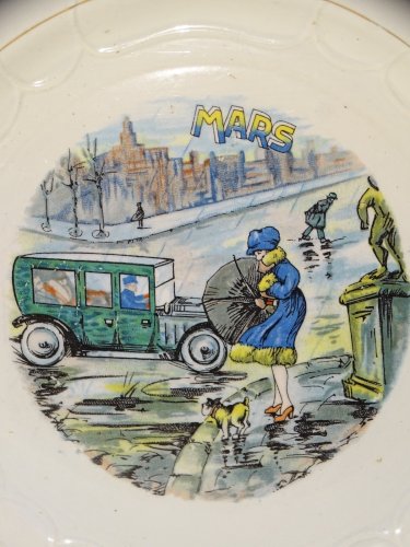 -ASSIETTE A DESSERT CERAMIQUE MOULIN DES LOUPS HAMAGE ANCIENNE MOIS de MARS   D