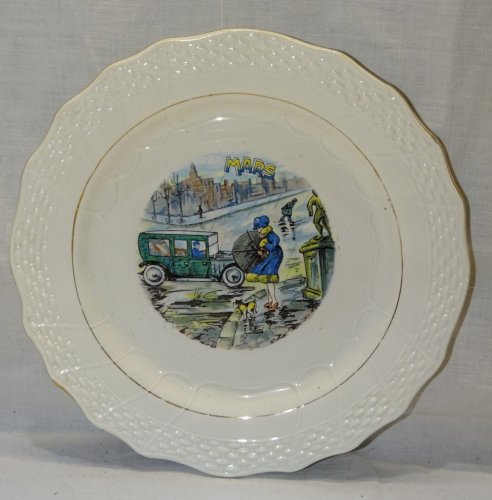 -ASSIETTE A DESSERT CERAMIQUE MOULIN DES LOUPS HAMAGE ANCIENNE MOIS de MARS   D